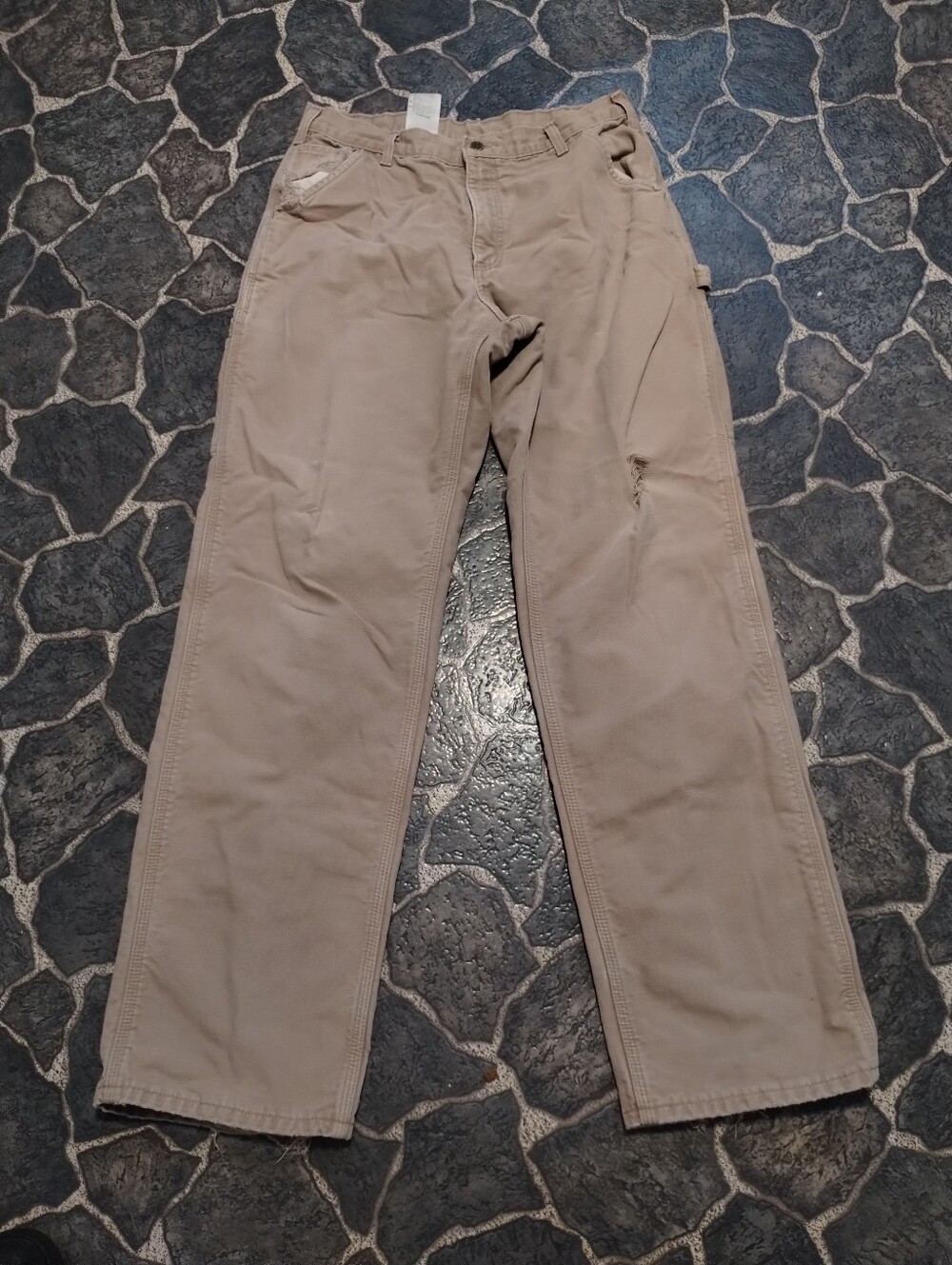 Carhartt mens B111 SDL Flannel lined cargo carpenter work pants 34x34 VINTAGE
